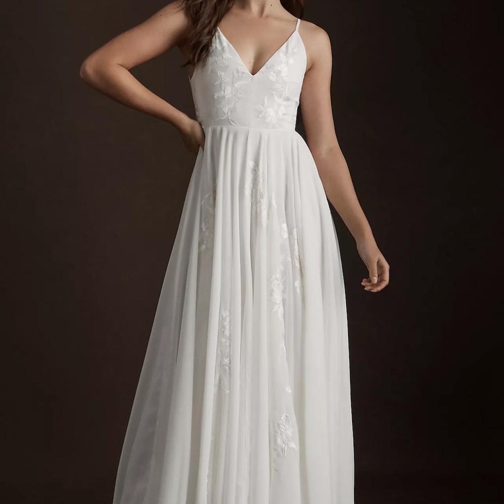 BHLDN Bonaire Embroidered Wedding Gown, Size 6